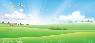 手绘儿童鞋子蓝天草地免抠