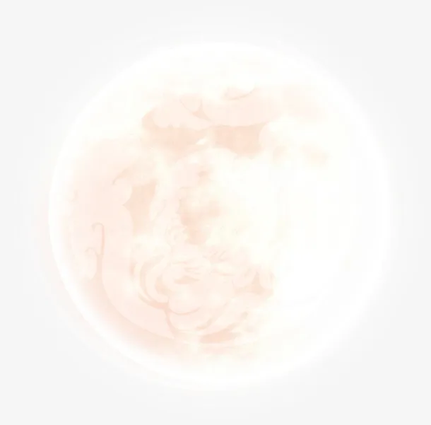 中秋花纹中国风月亮免抠