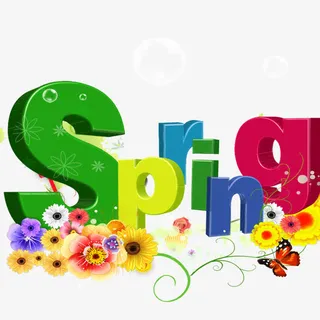 春季艺术字免抠