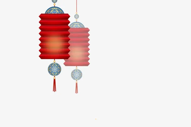 矢量折叠灯笼免抠