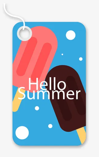 夏季你好冰棍吊牌免抠