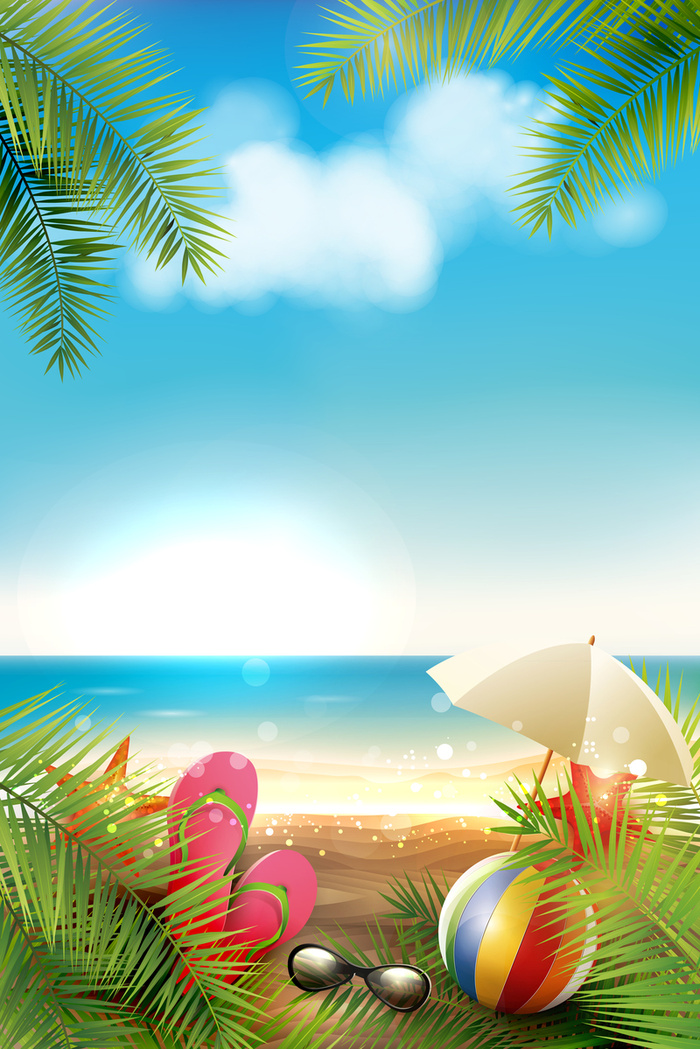 夏季沙滩美景海报高清