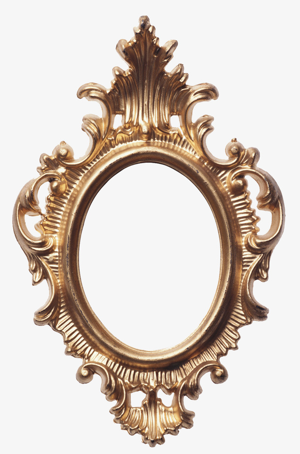 金色复古花纹边框免抠