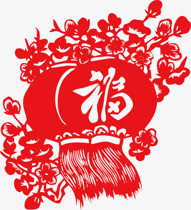 福字窗花贴纸免抠