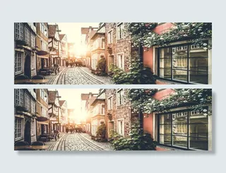 复古街道海报背景高清