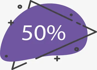 简约时尚紫色三角边框促销标签免抠