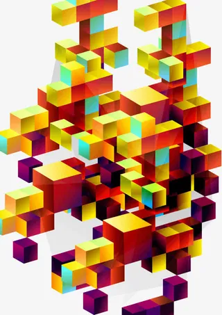 色彩方块矢量免抠