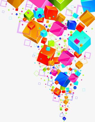 炫彩正方体免抠