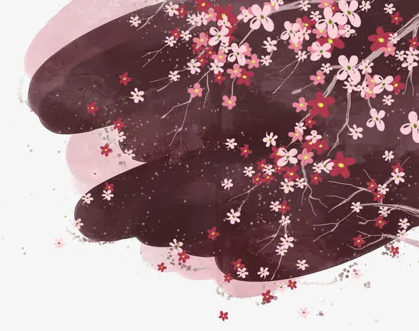 粉色浪漫樱花树免抠