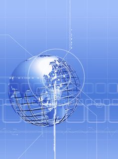 蓝色金属地球仪高清免抠