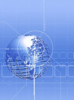 蓝色金属地球仪高清免抠