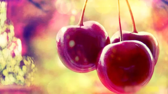 樱桃，红色，光点，光晕高清