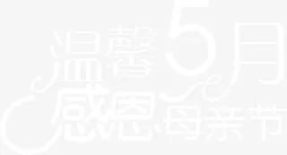 温馨五月感恩母亲节白色花体字免抠