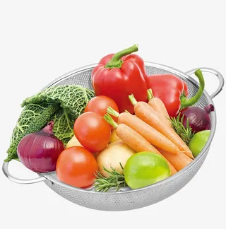 双耳不锈钢洗菜盆素材免抠