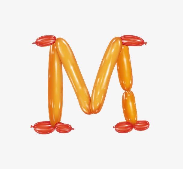 气球字母M免抠