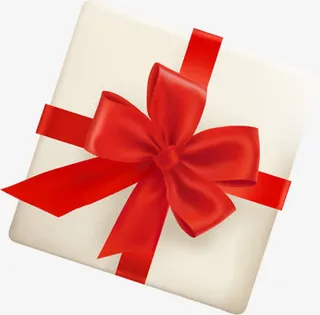 红色缎带蝴蝶结礼盒免抠