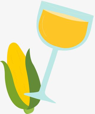 鲜榨饮料橙色玉米汁免抠