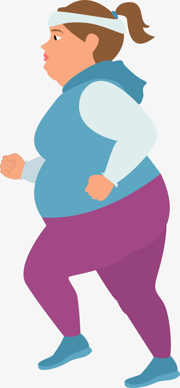 蓝衣运动减肥女孩免抠