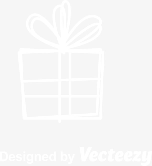 白色线条礼盒免抠