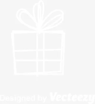 白色线条礼盒免抠