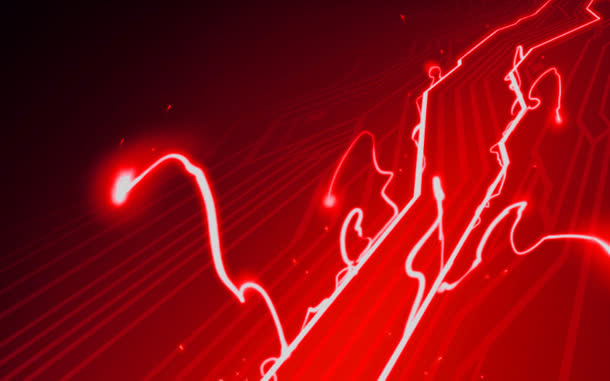 红色光线传递科技海报背景免抠