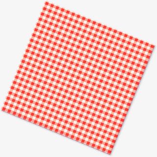 红色格子餐布装饰图案免抠