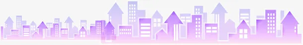 紫色梦幻城市建筑剪影免抠