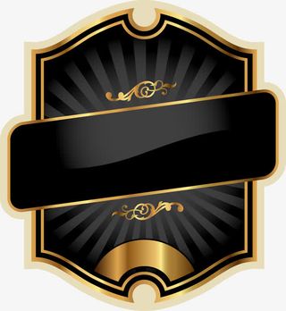 黑金花纹边框免抠