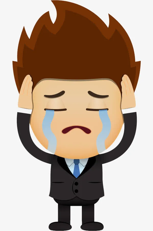 扁平风伤心的男人PNG图免抠