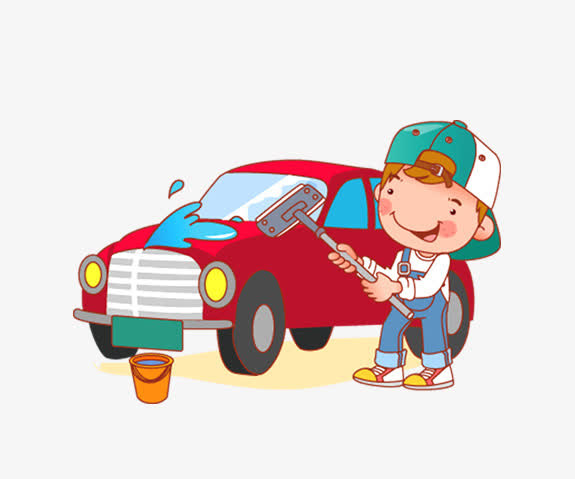 洗车工人免抠