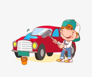 洗车工人免抠
