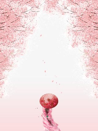 缤纷桃花海报背景装饰免抠