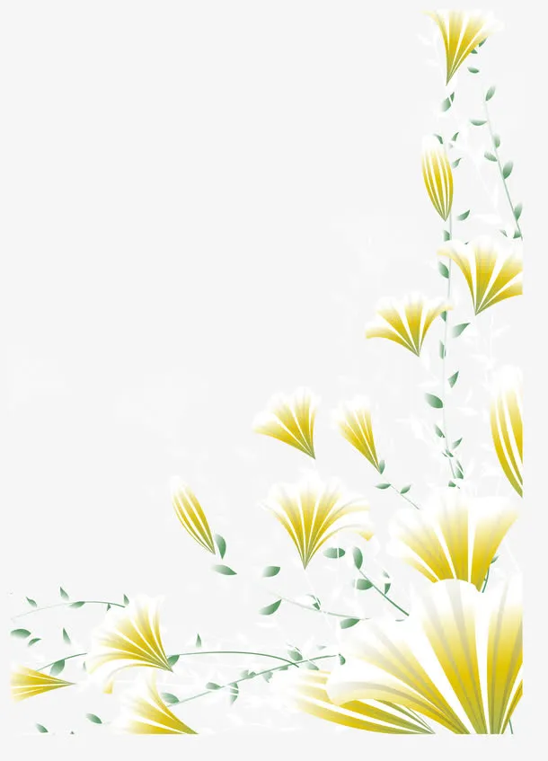 黄色韩式矢量背景装饰花纹素材