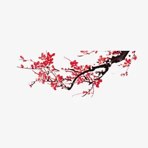 冬日春节梅花树枝免抠