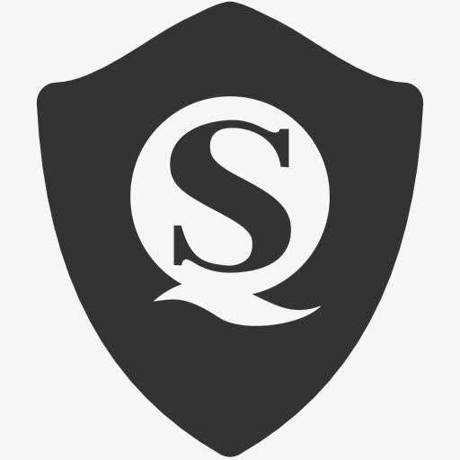 墨迹盾牌q字母免抠