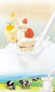 鲜奶广告展板背景素材高清