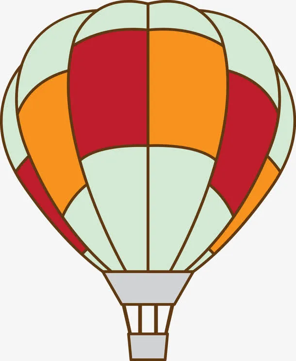 手绘热气球免抠