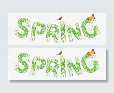 春天艺术字免抠