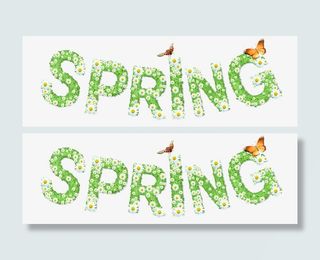 春天艺术字免抠