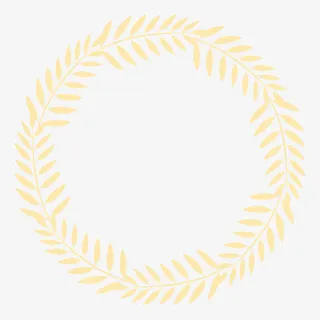 黄色小树叶圆环免抠