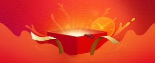 新年红色渐变礼盒背景高清