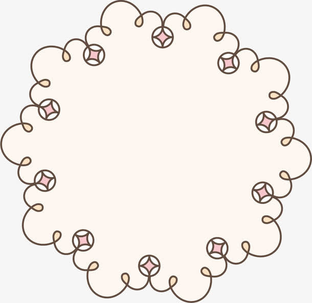 米黄色线条框架免抠