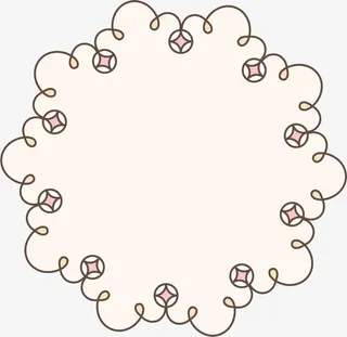 米黄色线条框架免抠