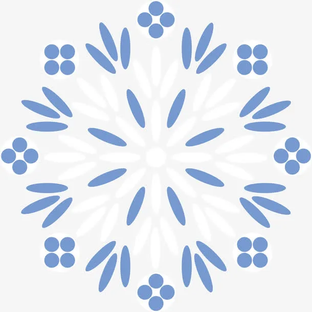 蓝色雪花免抠