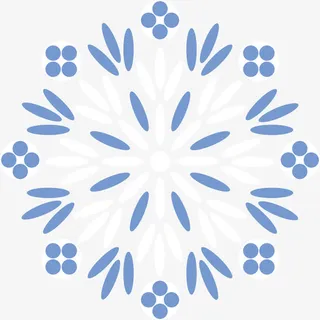 蓝色雪花免抠