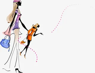 女性购物时尚元素免抠