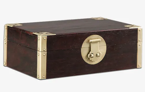 仿古带锁头紫檀木盒子免抠