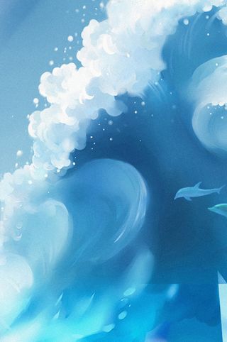 蓝色云层海浪背景素材高清