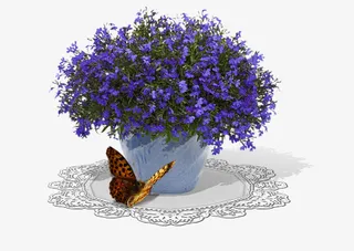 花盆下的蝴蝶免抠