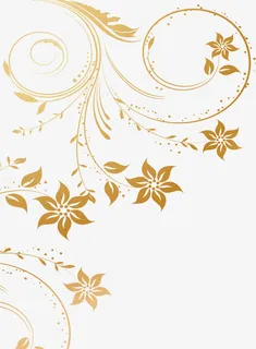 金色渐变花纹海报免抠